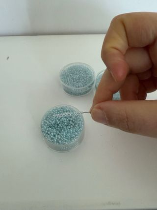 Set 3 confezioni perline azzurre