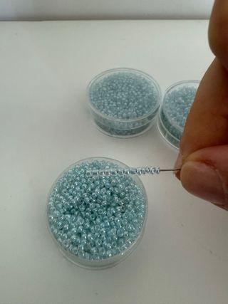 Set 3 confezioni perline azzurre