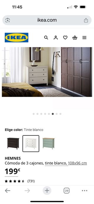 Conjunto Muebles Habitación: Cómoda, Mesita y Cama