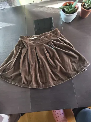 Minifalda de terciopelo marrón