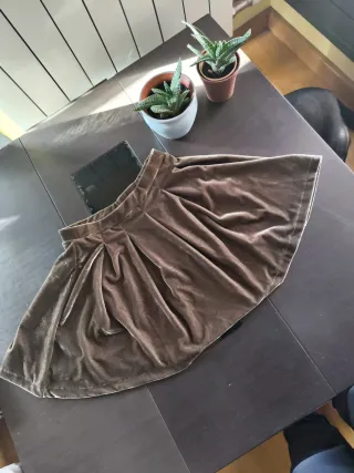 Minifalda de terciopelo marrón