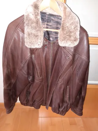 Cazadora Piel modelo aviador Marrón T.52