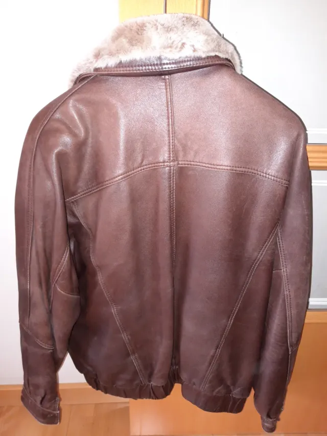 Cazadora Piel modelo aviador Marrón T.52