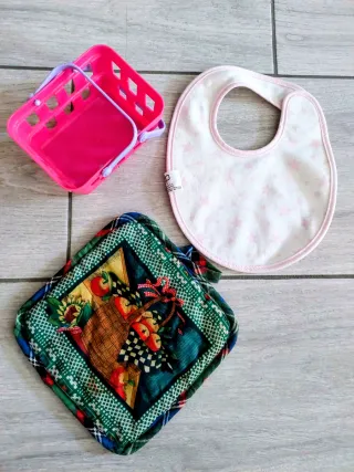 Cocinita de madera con alimentos, y muchos extras