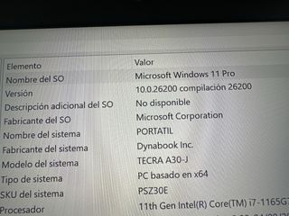 Portatile Toshiba dynabook i7 40 Gb RAM 14" 1Tb