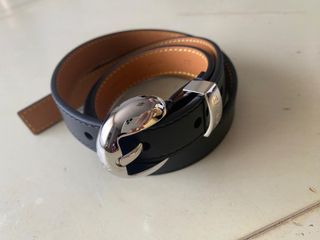 Cinturón Loewe Negro Hebilla Plateada