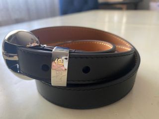 Cinturón Loewe Negro Hebilla Plateada