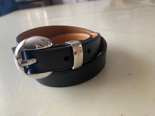 Cinturón Loewe Negro Hebilla Plateada