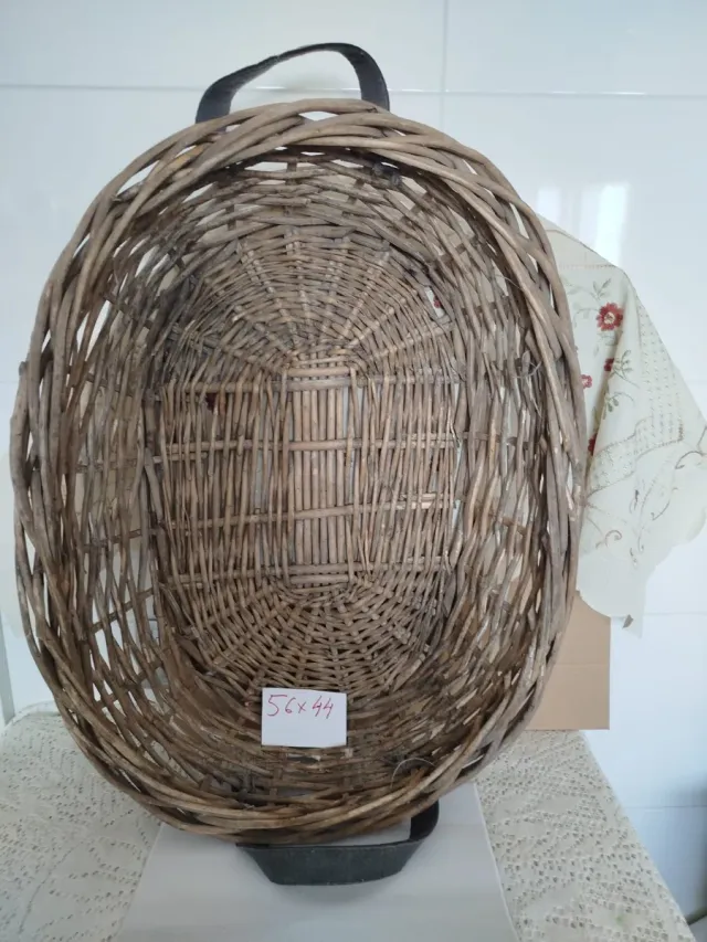 Cesta Mimbre Grande Asa Alta