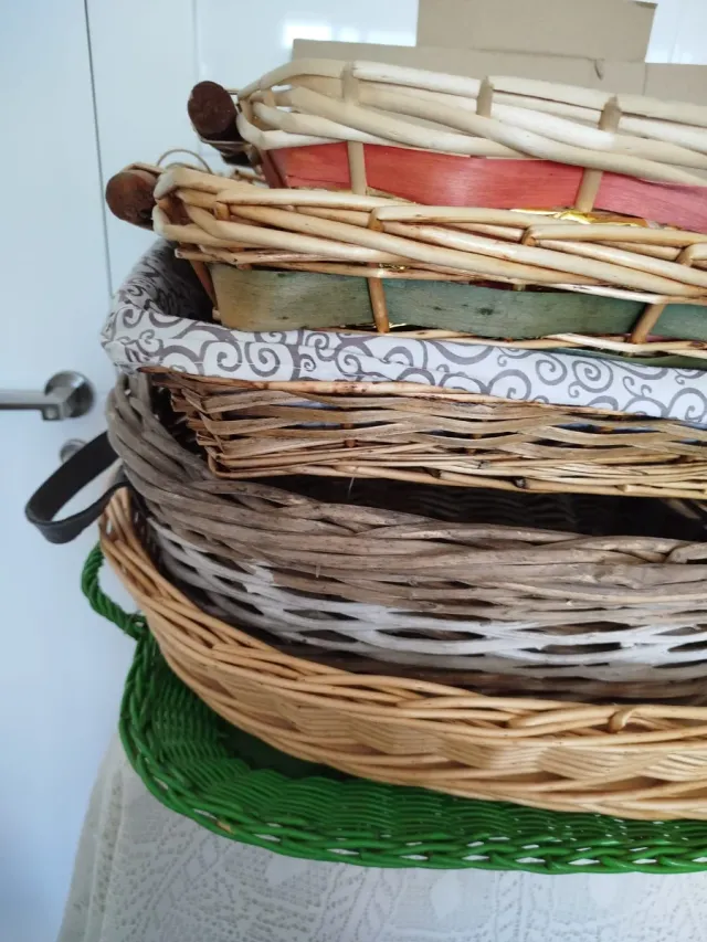 Cesta Mimbre Grande Asa Alta