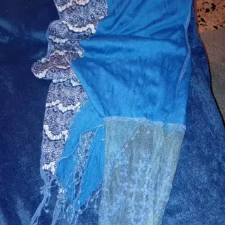 Sciarpa leggera blu e beige