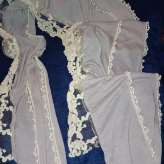 Sciarpa leggera blu e beige