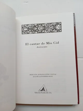 El cantar de Mío Cid