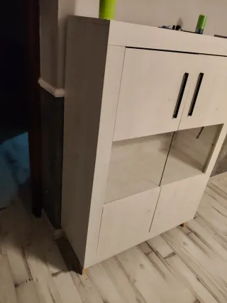 Vitrina Salón Madera y Cristal