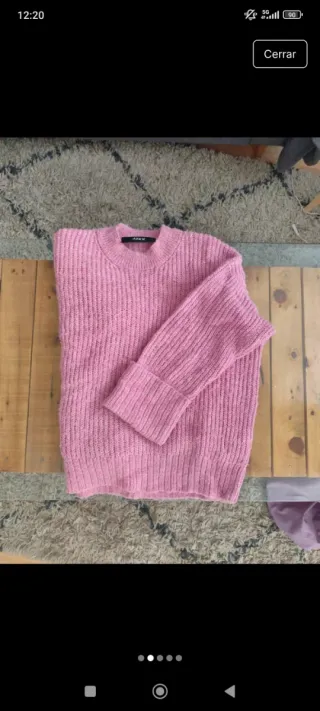 Jersey lana rosa oversize mujer