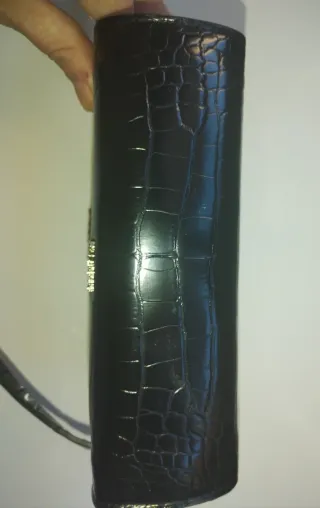 Bolso Furla Negro Piel Cocodrilo