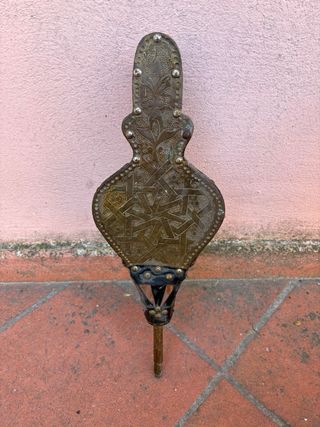 Mantice/Soffiatore Antico Camino Metallo Decorato