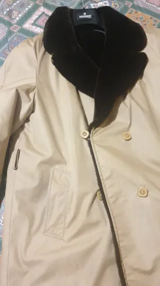 Cappotto caldo reversibile beige/marrone