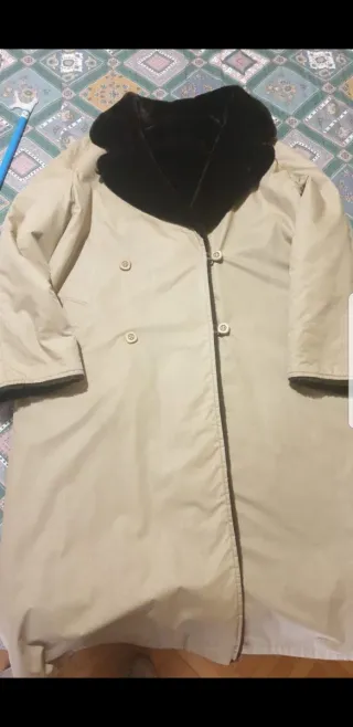 Cappotto caldo reversibile beige/marrone