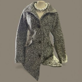 Cappottino Teddy donna grigio e bianco