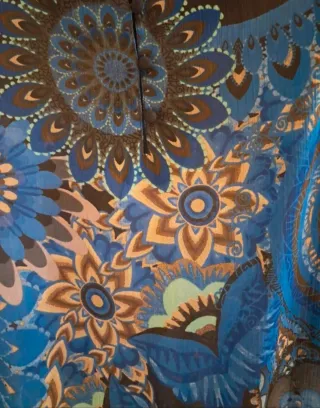 Blusa Desigual Estampada Azul Marino