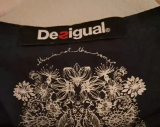 Blusa Desigual Estampada Azul Marino