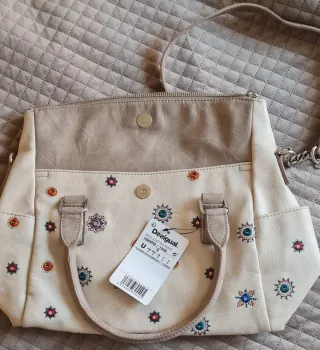 Bolso Desigual Beige Multicolor NUEVO.