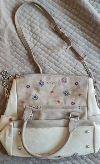 Bolso Desigual Beige Multicolor NUEVO.
