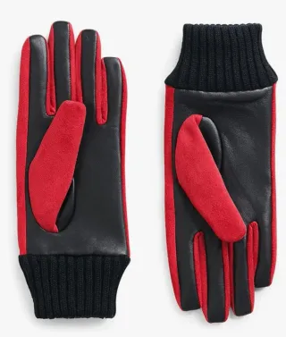 Guantes Desigual Mujer Negro y Rojo