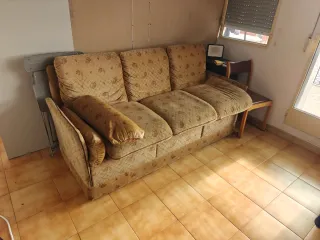 Sofá de tela 3 plazas con cojín