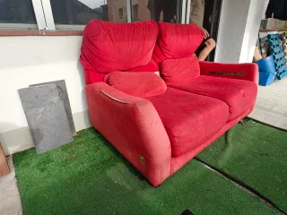 Sofá de tela 3 plazas con cojín