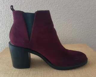 Botines borgoña tacón