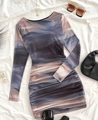 Vestido estampado malla