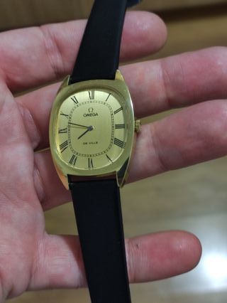 Omega De Ville Reloj Dorado Correa Negra
