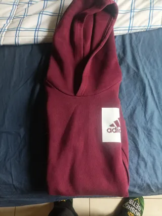 Sudadera Adidas burdeos logo blanco