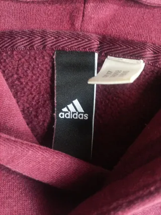 Sudadera Adidas burdeos logo blanco