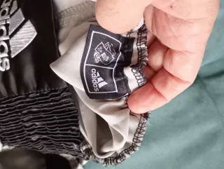 Pantalones de Boxeo Adidas Plateados y Negros