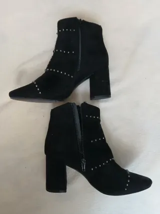 Stivaletti scamosciati neri tacco - Misura 36