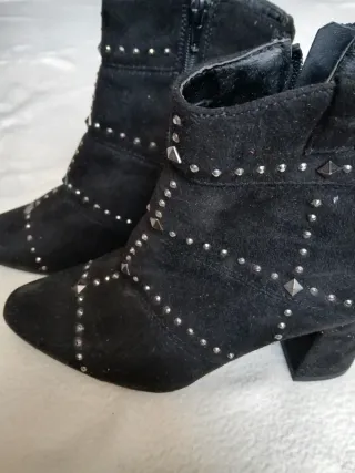 Stivaletti scamosciati neri tacco - Misura 36