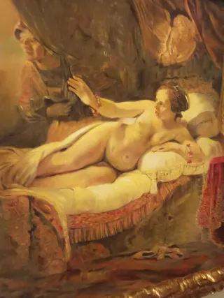 Oleo sobre lienzo.Diana en su aseo.