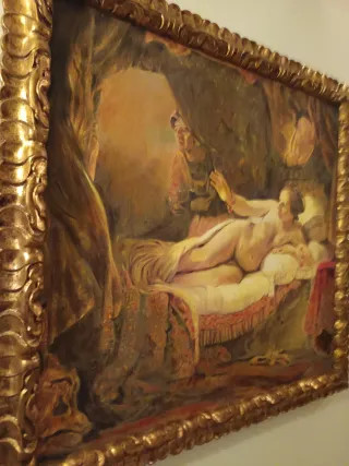 Oleo sobre lienzo.Diana en su aseo.