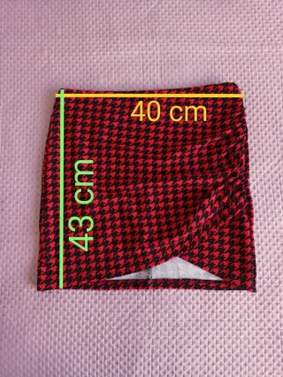 Minigonna pied de poule rossa e nera