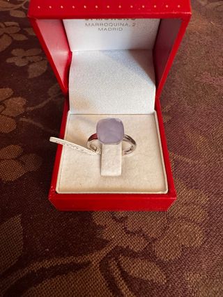 Anillo Di'plata Plata Ley Cuarzo Morado