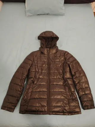 Chaqueta acolchada mujer marrón