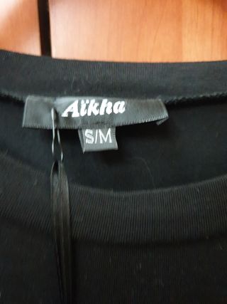 Vestito Ailha over cotone e organza nero M