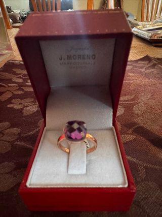Anillo Di'plata Plata Ley Cuarzo Morado