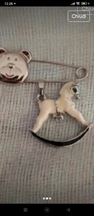 Spilla orsetto e cavallino a dondolo
