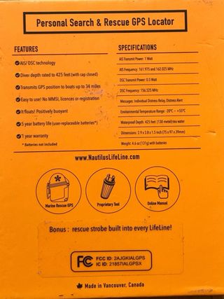 Baliza Buceo Nautilus Lifeline GPS