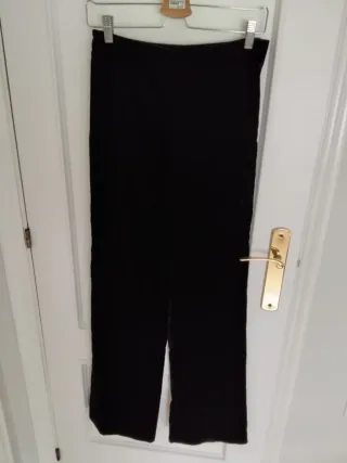 Pantalón Zara Terciopelo Negro Talla XS
