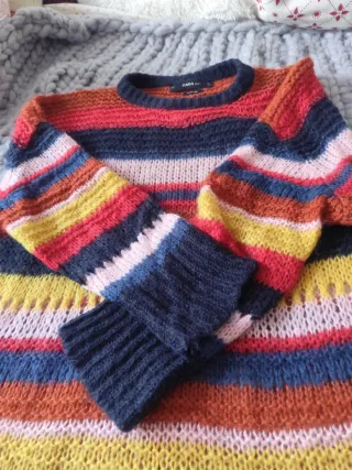 Jersey Zara oversize rayas multicolor